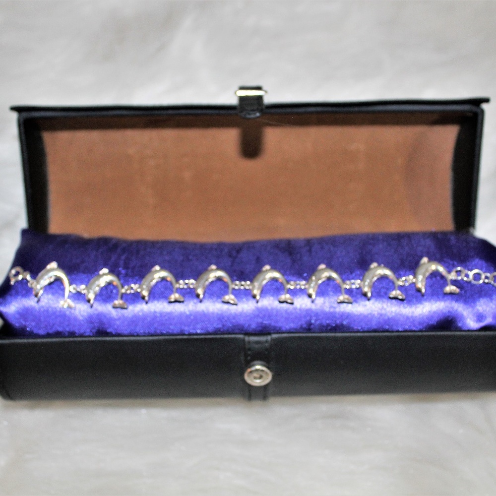 Sterling Silver .925 Jumping Dolphins Bracelet